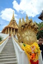 Tourists and Buddhists came respect Lord BuddhaÃ¢â¬â¢s footprint at